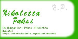 nikoletta paksi business card